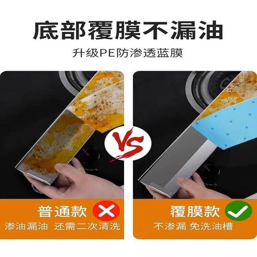 【一条低至0.6❗抽油烟机吸油棉条】全新升级纳米吸油技术，底层隔油不脏接油槽，PE防渗透蓝膜，用完即扔不用清洗，厨房家用防水防油贴纸排油烟机接油槽蓝膜专用QQ 商品图1