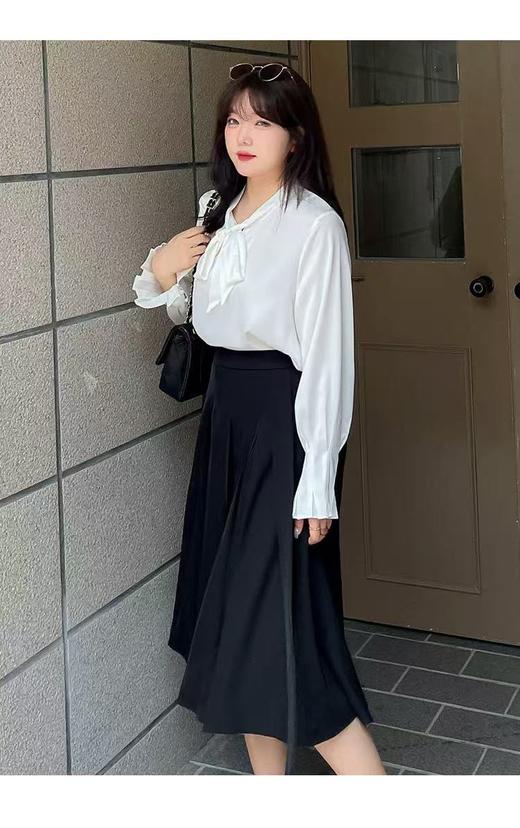 【诗铭洛可】XC2333半身裙压褶气质后松紧腰裙B22-2 商品图3