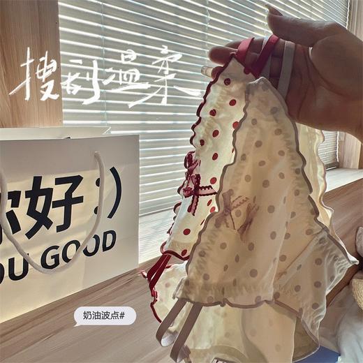 【3条装❗奶油波点蝴蝶结内裤】俏皮撞色很减龄，狠狠戳中我的少女心啦，360度无死角贴合高弹，透气不闷热吸湿干爽，内裤甜美可爱蝴蝶结木耳边三角内裤女QQ 商品图1
