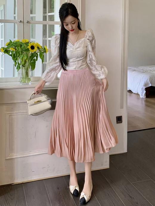 【诗铭洛可】W874百褶裙风琴压褶半身裙A11-1 商品图0