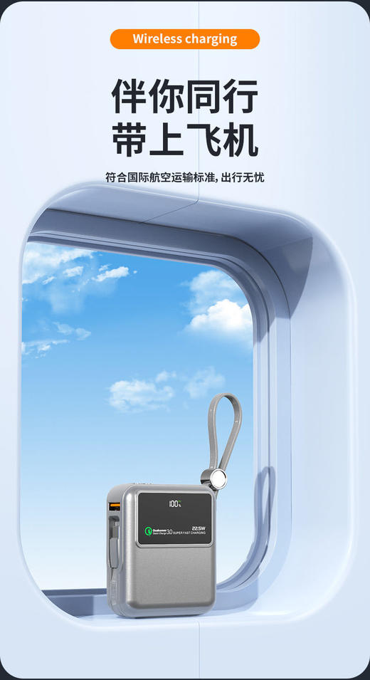 【LIUFEIYP方块显示屏超级快充充电宝】  3C认证！可上飞机高铁❗ 羽量级轻薄，小巧可随手放口袋！ 商品图2