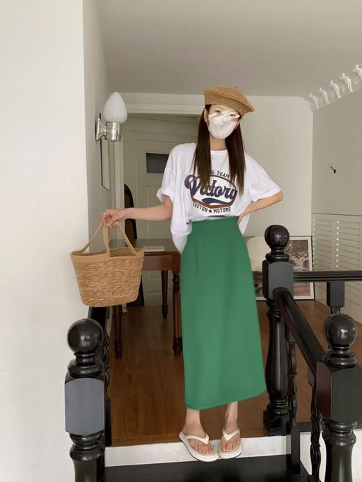 【诗铭洛可】W750半裙后后松紧腰垂感西装后开叉裙B7-4 商品图2