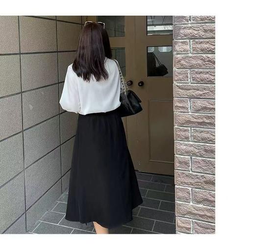 【诗铭洛可】XC2333半身裙压褶气质后松紧腰裙B22-2 商品图2