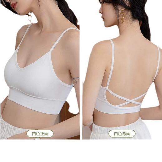 大U美背 新款交叉吊带背心裹胸抹胸 带胸垫打底露背不跑杯内衣 1件 商品图1