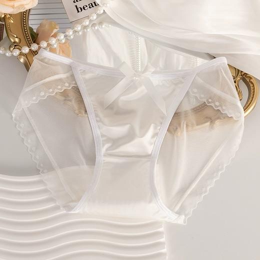 【5条秒杀价❗半透明蕾丝内裤】浪漫巴黎绸缎质感，蝴蝶结吸睛点缀，超薄亲肤不闷，高叉不勒大腿，大蝴蝶结高弹舒适纯棉裆性感**三角裤QQ 商品图6