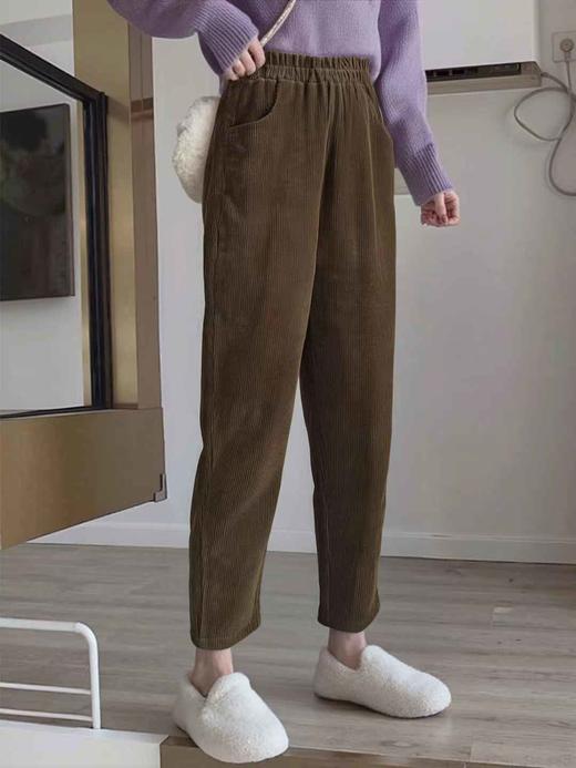 已停发，预计3.4日发【诗铭洛可】W332条绒裤显瘦萝卜裤 商品图2