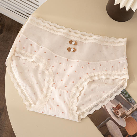 【新中式❗网纱纯欲蕾丝内裤】阳光下的闪光朦胧感，温婉蕾丝镂空，性感撩人，舒适好看小心机，纯棉养护底裆，甜美国风新中式波点小清新中腰纯欲三角裤QQ 商品图4