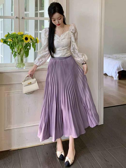 【诗铭洛可】W874百褶裙风琴压褶半身裙A11-1 商品图4