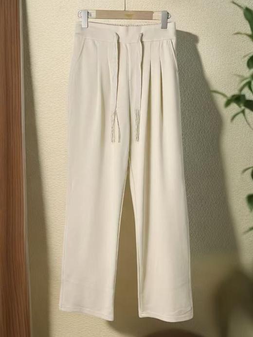 参与8折活动 【诗铭洛可】MJ195云感裤流苏腰带绳休闲直筒裤 商品图5