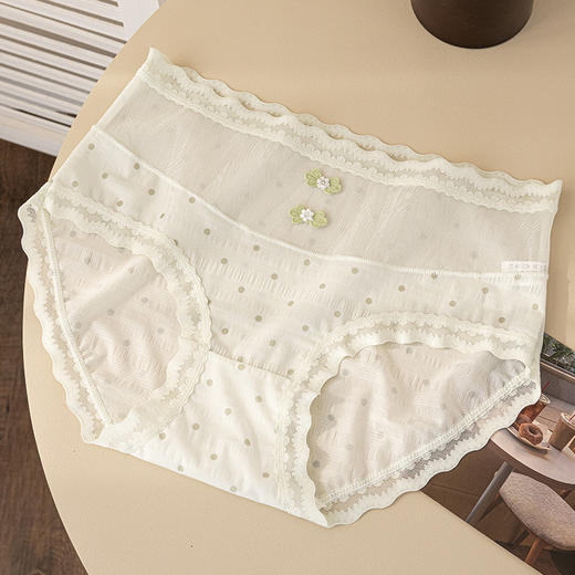 【新中式❗网纱纯欲蕾丝内裤】阳光下的闪光朦胧感，温婉蕾丝镂空，性感撩人，舒适好看小心机，纯棉养护底裆，甜美国风新中式波点小清新中腰纯欲三角裤QQ 商品图5