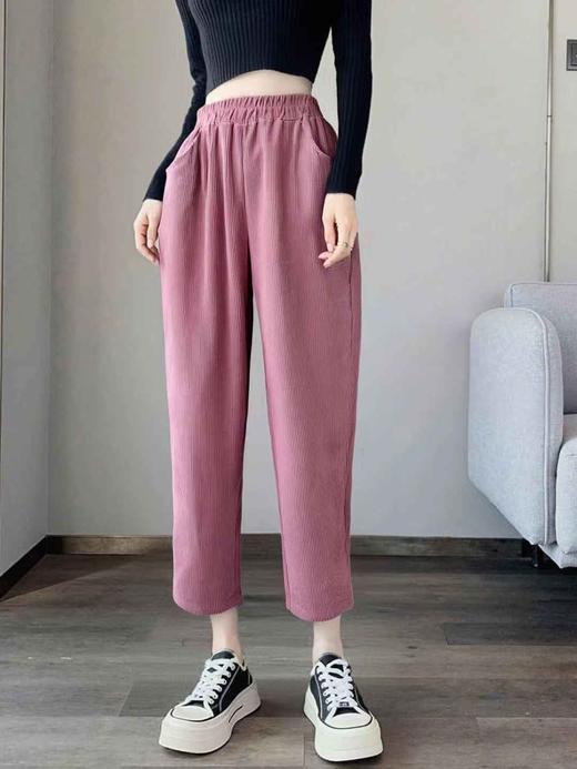 已停发，预计3.4日发【诗铭洛可】W332条绒裤显瘦萝卜裤 商品图7