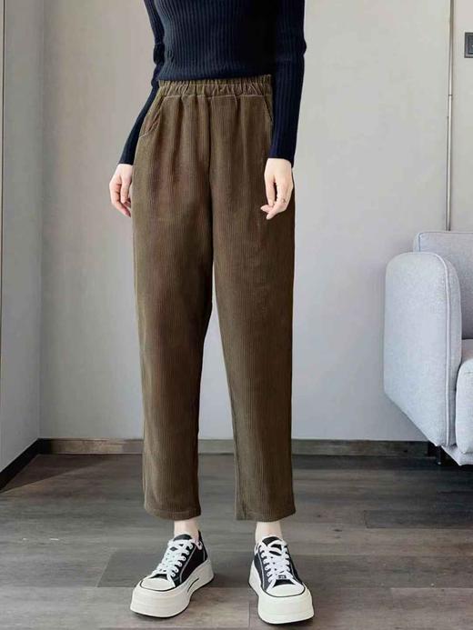 已停发，预计3.4日发【诗铭洛可】W332条绒裤显瘦萝卜裤 商品图3