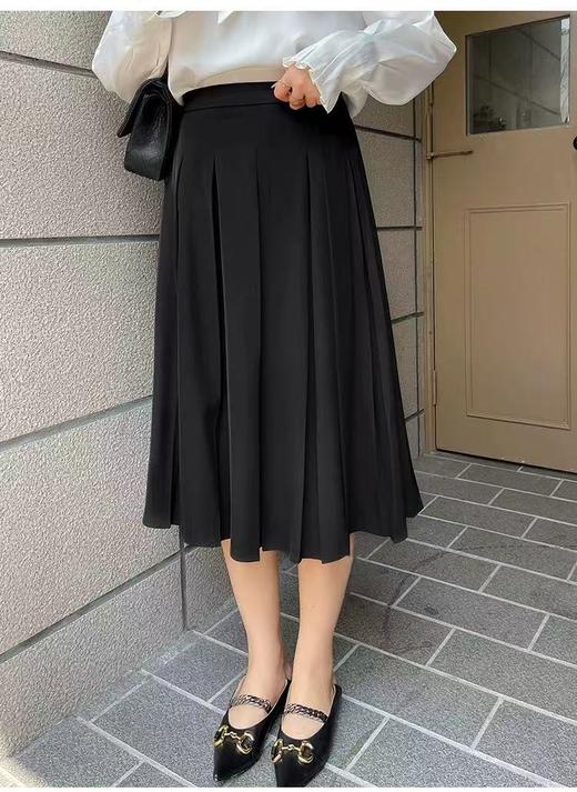 【诗铭洛可】XC2333半身裙压褶气质后松紧腰裙B22-2 商品图1