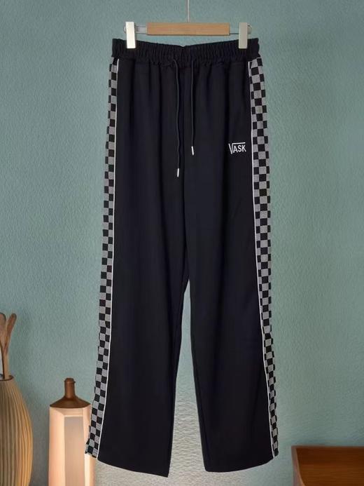 【诗铭洛可】XC7529休闲裤侧边方块格子直筒裤B17-3 商品图1