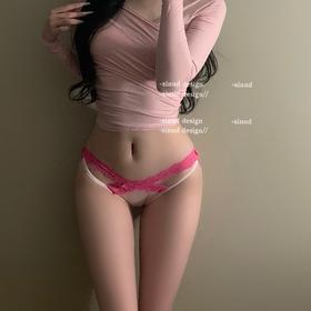 【3条装❗禁欲多巴胺低腰内裤】多巴胺拼接网纱蕾丝，低腰性感镂空缎面质感好，柔软亲肤干爽，情趣蕾丝内裤女交叉低腰纯棉裆纯欲撞色蝴蝶结三角裤QQ