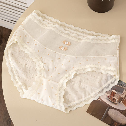 【新中式❗网纱纯欲蕾丝内裤】阳光下的闪光朦胧感，温婉蕾丝镂空，性感撩人，舒适好看小心机，纯棉养护底裆，甜美国风新中式波点小清新中腰纯欲三角裤QQ 商品图7