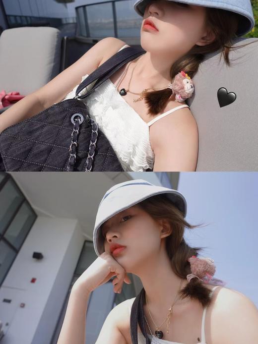 香奈儿 黑色亚克力爱心两用项链 刘雯同款（XTY） 商品图6