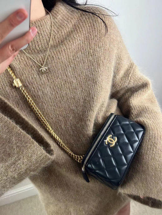 香奈儿 22秋冬浅金色上下半光面半满钻项链（XTY） 商品图6