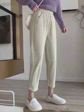 已停发，预计3.4日发【诗铭洛可】W332条绒裤显瘦萝卜裤