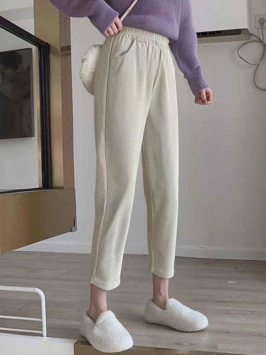 已停发，预计3.4日发【诗铭洛可】W332条绒裤显瘦萝卜裤 商品图0