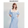 玛克门店发货：MAXRIENY法式复古感方领鱼尾连衣裙(货号:MF86DR018) 商品缩略图1