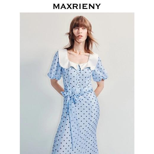 玛克门店发货：MAXRIENY法式复古感方领鱼尾连衣裙(货号:MF86DR018) 商品图1