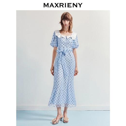 玛克门店发货：MAXRIENY法式复古感方领鱼尾连衣裙(货号:MF86DR018) 商品图2