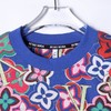 T4077夏季高级感新款男士潮牌彩色花卉字母图案短袖T恤宽松圆领上衣 商品缩略图2