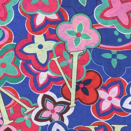 T4077夏季高级感新款男士潮牌彩色花卉字母图案短袖T恤宽松圆领上衣 商品图3