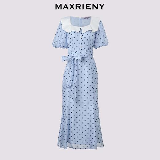 玛克门店发货：MAXRIENY法式复古感方领鱼尾连衣裙(货号:MF86DR018) 商品图4