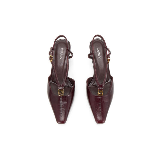 Westory2025年春季小方头低跟后空单鞋通勤百搭空凉鞋W25AH58211 商品图6