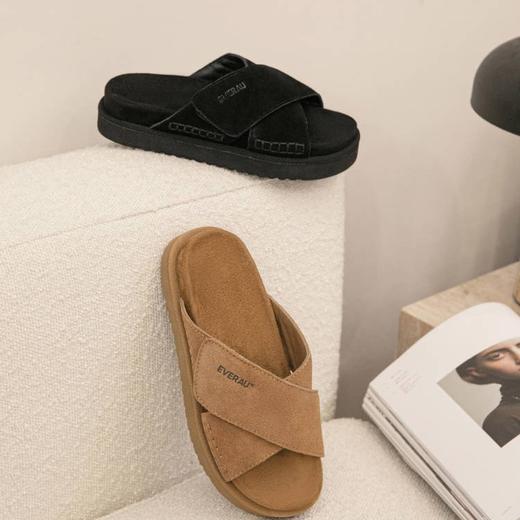 【澳洲品牌】EVERAU女拖鞋夏季一字拖女鞋厚底魔术贴露趾休闲女凉鞋EA2042 商品图2