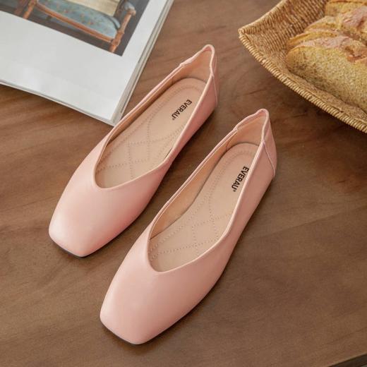 【澳洲品牌】EVERAU春季豆豆鞋单鞋乐福鞋羊皮平跟方头女鞋EA7052 商品图4