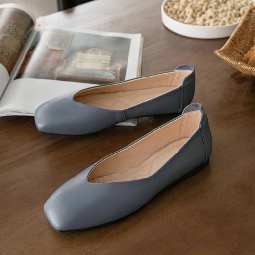 【澳洲品牌】EVERAU春季豆豆鞋单鞋乐福鞋羊皮平跟方头女鞋EA7052 商品图6