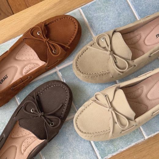 【澳洲品牌】EVERAU乐福鞋女士英伦风真皮蝴蝶结平底豆豆鞋单鞋EA1023 商品图2