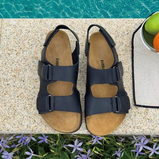 【澳洲品牌】EVERAU真皮休闲勃肯一字拖防滑软木平底凉拖女鞋EA7077 商品图4