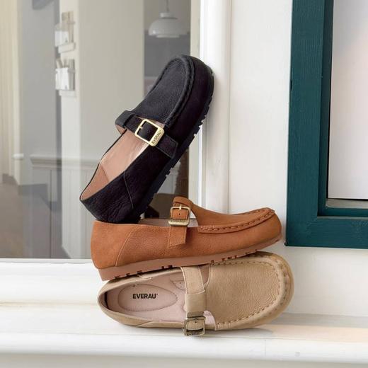 【澳洲品牌】EVERAU澳洲女鞋休闲鞋运动鞋勃肯鞋乐福鞋真皮牛皮单鞋EA7079 商品图0