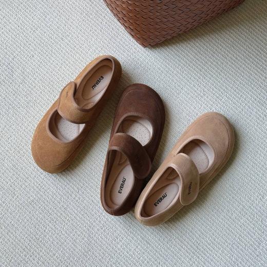 【澳洲品牌】EVERAU玛丽珍浅口单鞋魔术贴休闲气质平底女鞋EA7085 商品图0