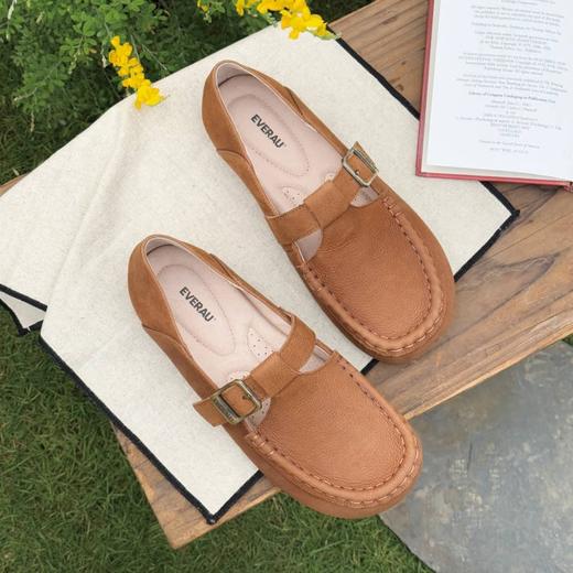 【澳洲品牌】EVERAU澳洲女鞋休闲鞋运动鞋勃肯鞋乐福鞋真皮牛皮单鞋EA7079 商品图4