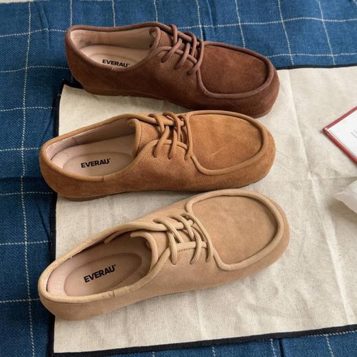 【澳洲品牌】EVERAU澳洲女鞋休闲鞋运动鞋真皮牛皮系带平底单鞋豆豆鞋EA7078 商品图0