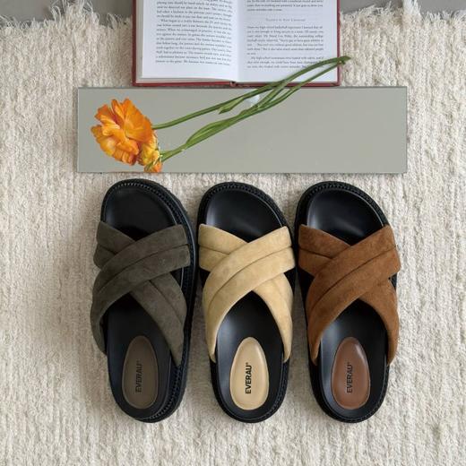 【澳洲品牌】EVERAU澳洲厚底拖鞋女鞋厚底平底百搭舒适交叉凉鞋沙滩鞋EA7082 商品图1