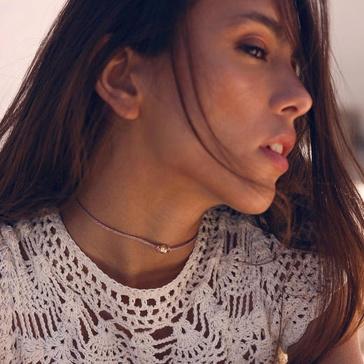 北京仓｜Maayaz-Zina-酒红色 18K玫瑰金珠 可调节 项链［摩洛哥设计师］ 商品图0