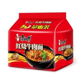 康师傅经典红烧牛肉面五连包 5包/组525g(B9-02-05)