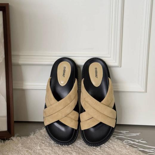 【澳洲品牌】EVERAU澳洲厚底拖鞋女鞋厚底平底百搭舒适交叉凉鞋沙滩鞋EA7082 商品图7