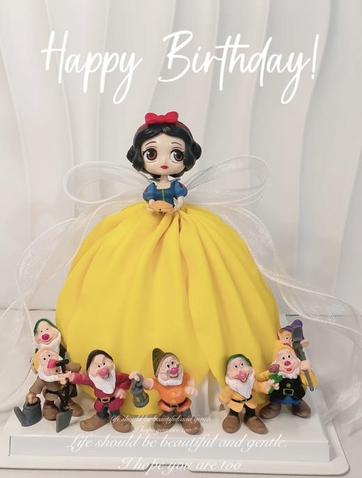 白雪公主&7个小矮人 | 翻糖鲜果蛋糕 商品图0