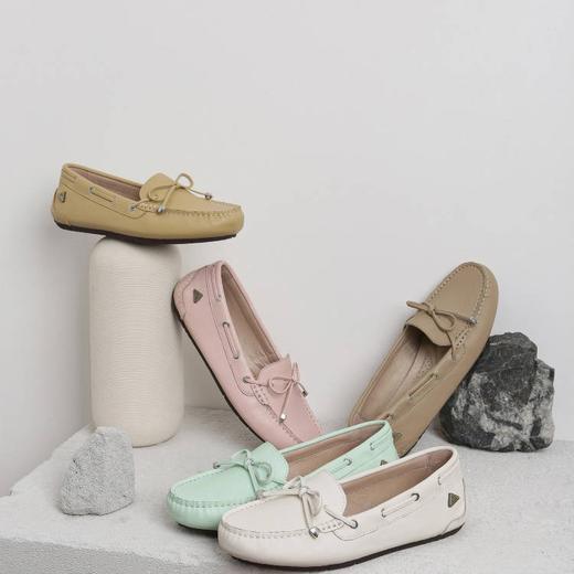 【澳洲品牌】EVERAU女鞋光面牛皮豆豆鞋开车休闲鞋平底减震透气EA1015 商品图1