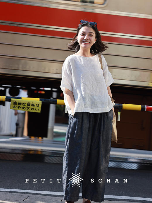 PETIT SCHAN小闪 CLO#856 Supernatural 超自然 一千零一夜系列强捻纯亚麻白色短袖 商品图2