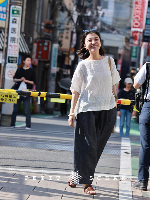 PETIT SCHAN小闪 CLO#856 Supernatural 超自然 一千零一夜系列强捻纯亚麻白色短袖 商品图4