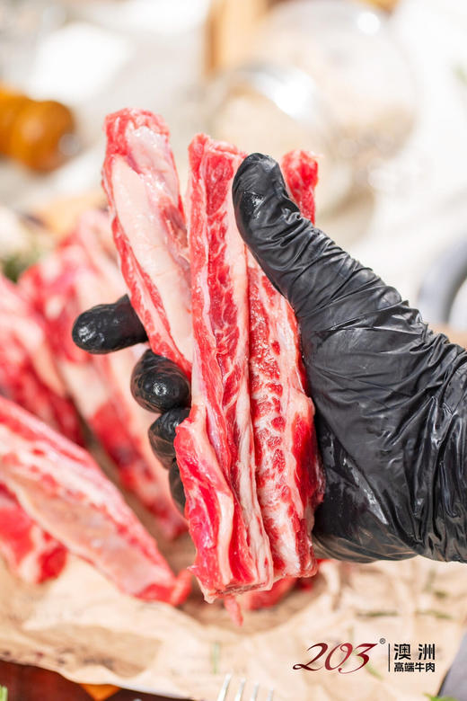 澳洲安格斯牛肋条，100%原切，短谷饲育肥，能看到雪花纹非常好 商品图2