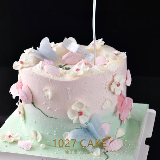 1027CAKE |  粉绿色  裱花蛋糕 刮刀花 商品图2
